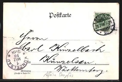 AK Zola-Prozess 1898 in Paris, Affaire Dreyfus, Esterhazy und Labori