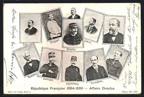 AK Affaire Dreyfus, Rochefort, Zurlinden, Mercier, Brisson