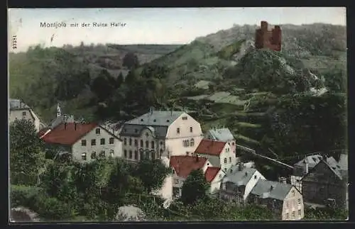 AK Montjoie, Ortspartie mit der Ruine Haller
