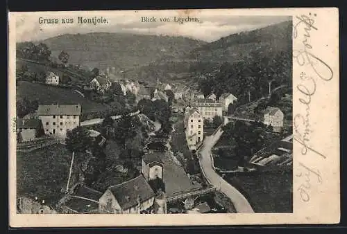 AK Montjoie, Blick von Leychen mit Strassenpartie