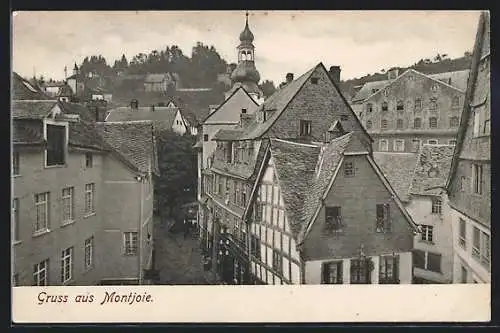 AK Montjoie, Strassenpartie mit Fachwerkhaus