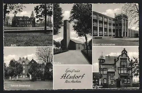 AK Alsdorf /Krs. Aachen, Schloss Ottenfeld, Burg, Staatl. Gymnasium