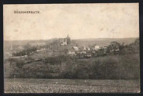 AK Herzogenrath, Ortspartie mit Schloss