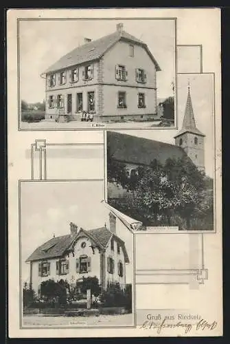 AK Riedselz, Schulhaus, Haus E. Bibus, Kath. Kirche