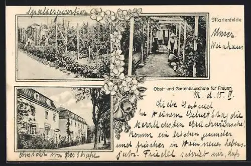 AK Berlin-Marienfelde, Obst-und Gartenbauschule für Frauen, Mehrfachansicht