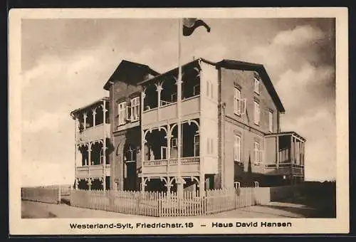 AK Westerland /Sylt, Hotel Haus David Hansen