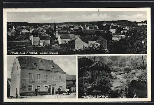 AK Ernzen /Bitburg Land, Gasthaus-Pension Ww. Schommer, Wasserfälle der Prüm, Gesamtansicht