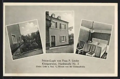 AK Königswinter, Privat-Logie von Frau P. Linder, Hardtstrasse Nr. 2