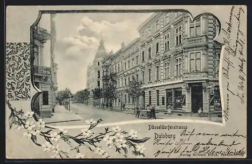 AK Duisburg, Strassenpartie in der Düsseldorferstrasse