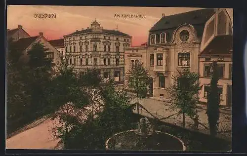 AK Duisburg, Strasse Am Kuhlenwall, mit Anlage aus der Vogelschau
