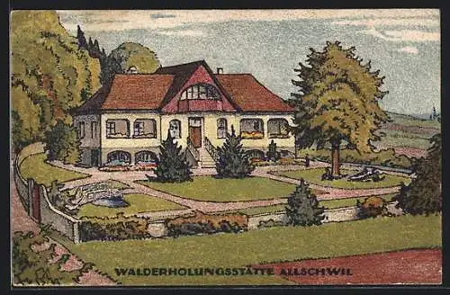 Künstler-AK Allschwil, An der Walderholungsstätte