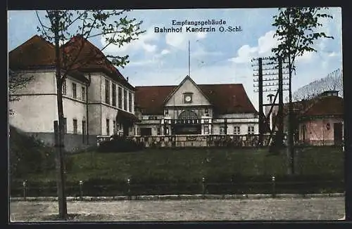 AK Kandrzin, Empfangsgebäude vom Bahnhof