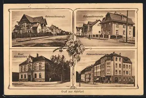 AK Kohlfurt, Hotel Hohenzollern, Wohnhäuser in der Hohenzollernstrasse