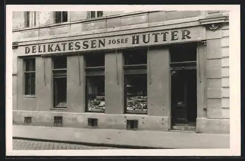 AK Wien, Delikatessen Handlung Josef Hutter, Lacknergasse 33