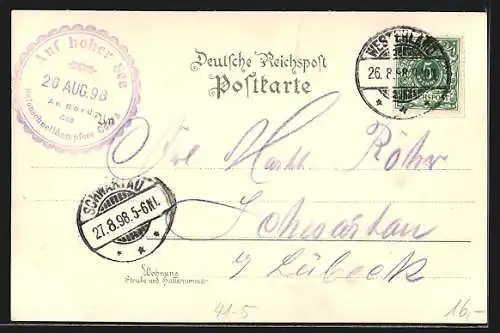 Lithographie Passagierschiff Cobra in voller Fahrt