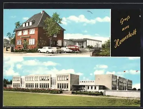 AK Hennstedt /Dithmarschen, Sparkasse und Gebäude