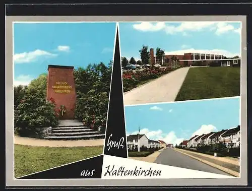 AK Kaltenkirchen, Gebäudeansicht, Denkmal, Strassenpartie