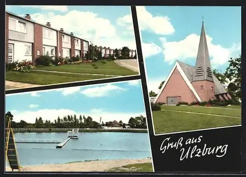 AK Ulzburg, Kirche, Schwimmbad, Strassenpartie
