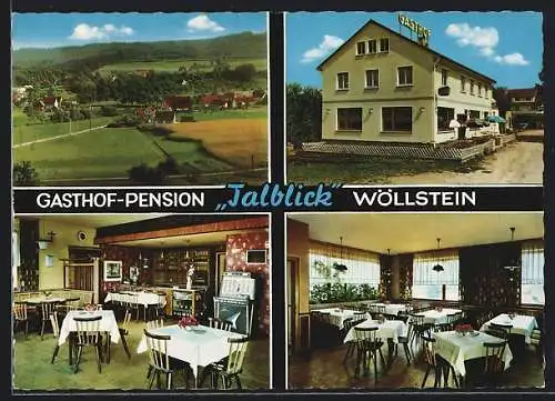 AK Wöllstein / Württ., Gasthof-Pension Talblick, Innenansichten
