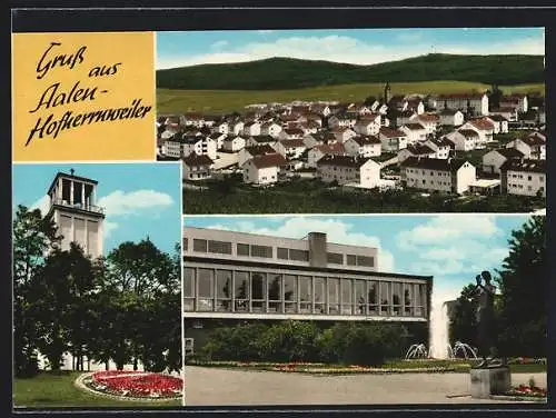 AK Aalen-Hofherrnweiler, Teilansicht, Mahnmal, Stadthalle