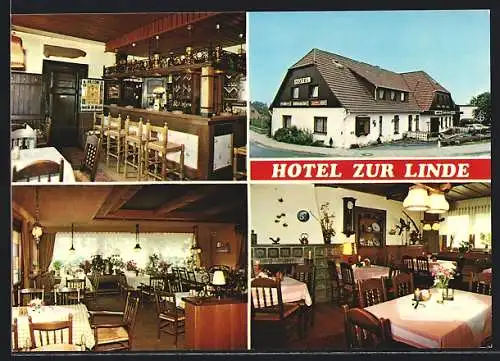 AK Hittfeld, Hotel-Gasthaus zur Linde, Innenansichten