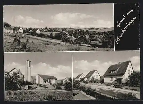 AK Krankenhagen /Kr. Grafsch. Schaumburg, Ortsansicht und Kirche