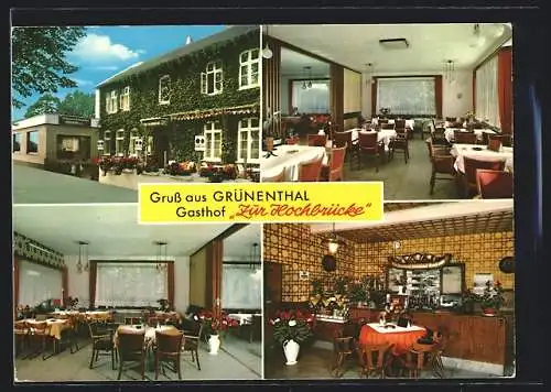 AK Grünenthal / Albersdorf, Gasthof Zur Hochbrücke, Zuchtbetrieb Rotbunte Holsteiner