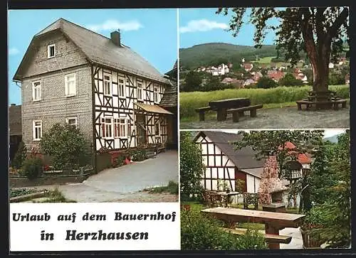 AK Dautphetal-Herzhausen, Gasthaus Schulmeisterhof Helfrich, Horchstrasse 12