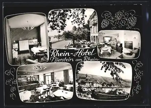 AK Nierstein am Rhein, Rheinhotel, Hotel Kurpfalz, Hotelbetriebe Platen