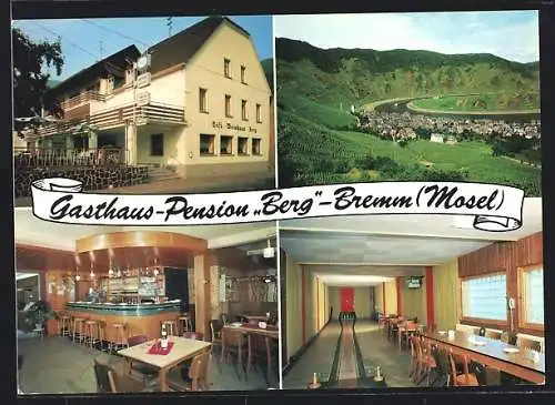 AK Bremm /Mosel, Gasthaus und Pension Berg, Kegelbahn