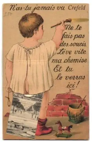 Leporello-AK Crefeld, Hauptbahnhof, Kaserne, Ostwall