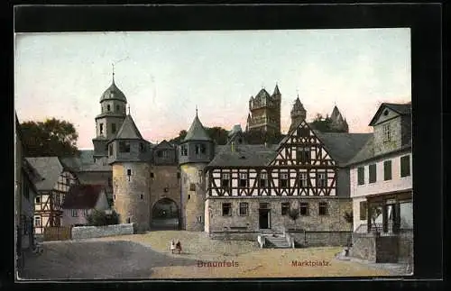 AK Braunfels, Partie auf dem Marktplatz