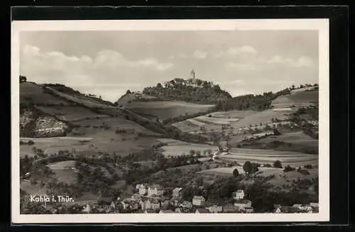 AK Kahla i. Thür., Panorama mit Schloss