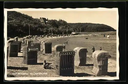 AK Glücksburg, Ostseebad, Strandpartie