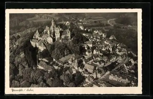AK Braunfels /Lahn, Ortsansicht vom Flugzeug aus