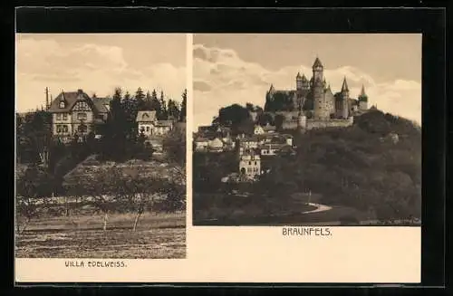 AK Braunfels, Schloss, Villa Edelweiss