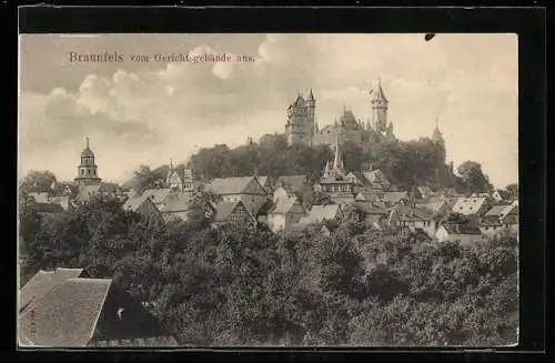 AK Braunfels, Teilansicht mit Schloss vom Gerichtsgebäude aus