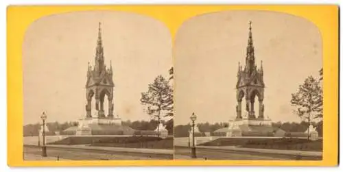 Stereo-Fotografie unbekannter Fotograf, Ansicht London, the Albert Memorial