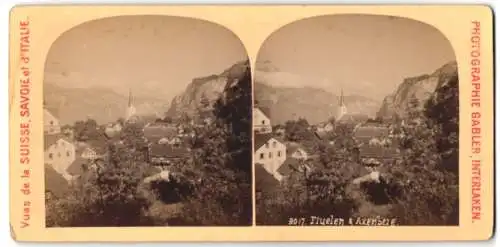 Stereo-Fotografie Gabler, Interlaken, Ansicht Flüelen, Blick über die Dächer der Stadt