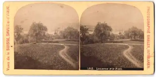 Stereo-Fotografie Gabler, Interlaken, Ansicht Lucerne, Blick nach der Stadt, et le Pilate