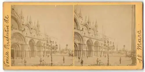 Stereo-Fotografie unbekannter Fotograf, Ansicht Venice, Blick auf den Markusplatz