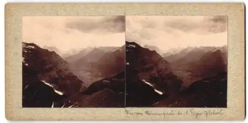 Stereo-Fotografie unbekannter Fotograf, Ansicht Mürren, Blick nach dem Eiger Gletscher
