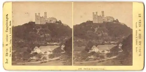 Stereo-Fotografie E. Linde, Berlin, Ansicht Balduinstein, Blick nach dem Schloss Schaumburg