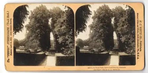 Stereo-Fotografie H. C. White Co., North bennington, Ansicht Frederiksborg, in the Royla Park, Denmark