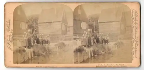 Stereo-Fotografie J. F. Jarvis, Washington, Holländer am Zuiderzee in Tracht, Dutcher than Kraut