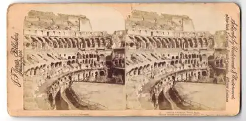 Stereo-Fotografie J. F. Jarvis, Washington, Ansicht Rom, interior Colosseum, Innenansicht des Colosseums