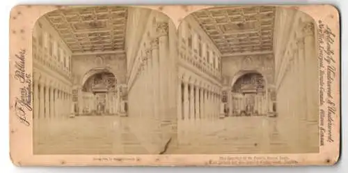 Stereo-Fotografie J. F. Jarvis, Washington, Ansicht Rom, das Innere der St. Pauls Kirche