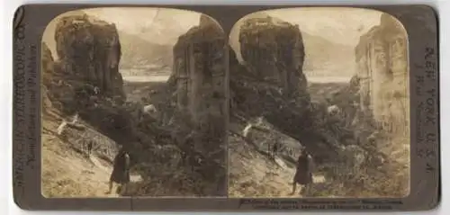Stereo-Fotografie American Stereoscopic Co., New York, Ansicht Meteora, famous Monasteries in the Air, Greece