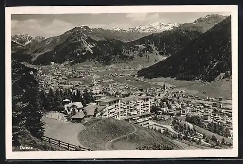 AK Davos, Ortsansicht aus der Vogelschau