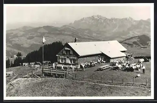 AK Ebnat-Kappel, Alp Oberbächen aus der Vogelschau